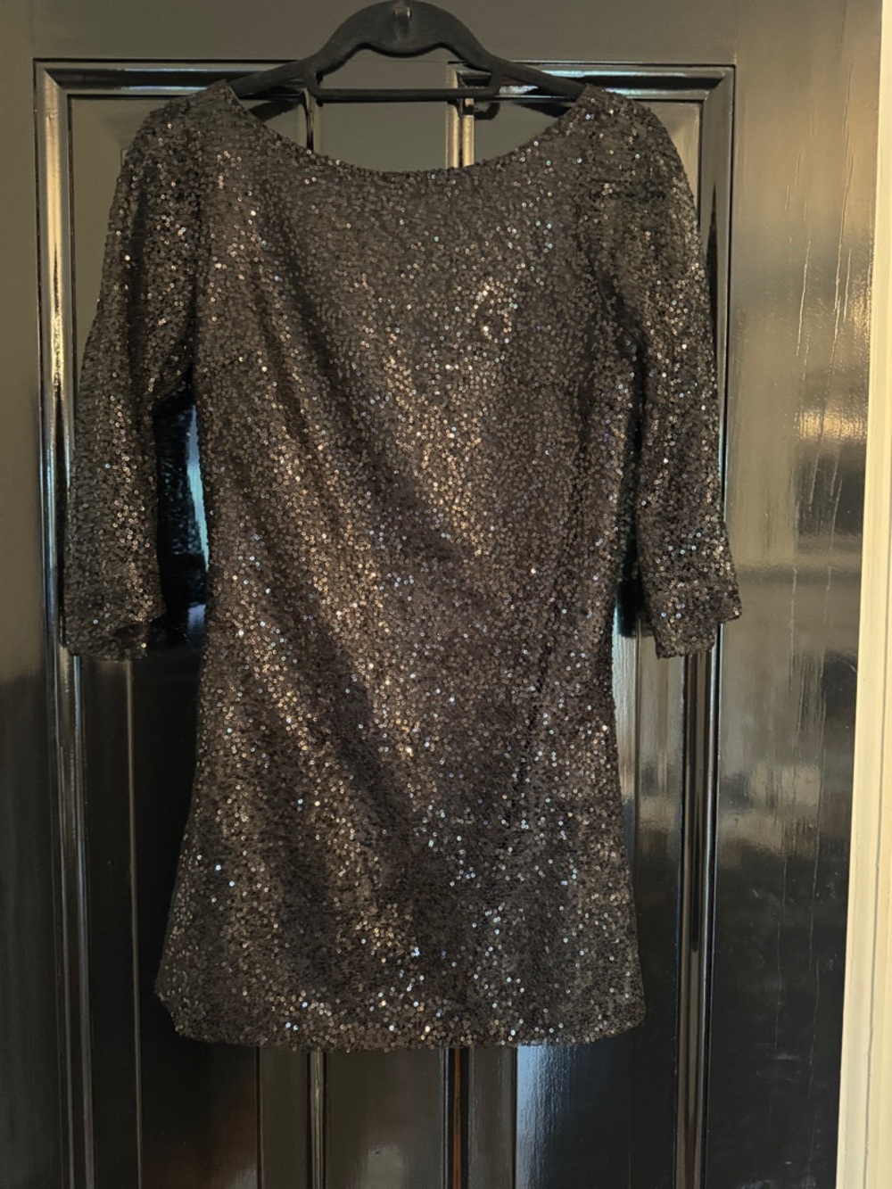 Black Sequin Women's Dress - Elegant Evening Tunic